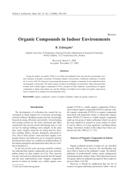 Organic Compounds in Indoor Environments