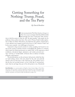 Getting Something for Nothing: Trump, Fraud, and the Tea Party