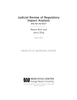 Judicial Review of Regulatory Impact Analysis