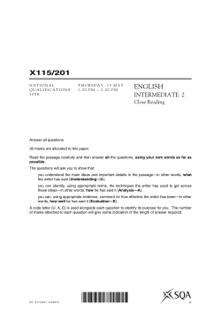 Int 2 Close Reading 2008 Afar Far Away