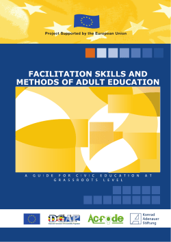 Facilitation Skills and Methods of Adult Education