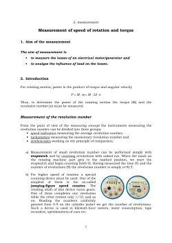 Measurement of speed of rotation and torque