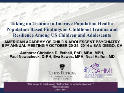 Population based findings on childhood trauma and