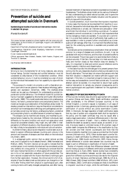 Prevention of suicide and attempted suicide in Denmark