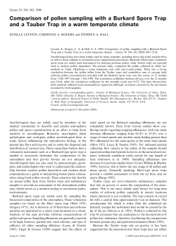 Comparison of pollen sampling with a Burkard Spore Trap and a