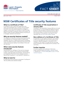 NSW Certificates of Title security features