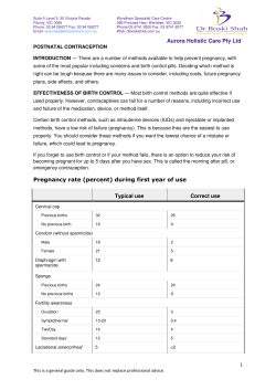 Aurora Holistic Care Pty Ltd Pregnancy rate (percent) during first