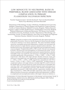 low monocyte to neutrophil ratio in peripheral blood associated with