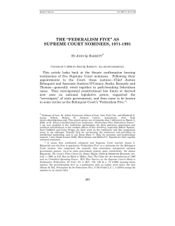THE &ldquo;FEDERALISM FIVE&rdquo; AS SUPREME COURT NOMINEES, 1971