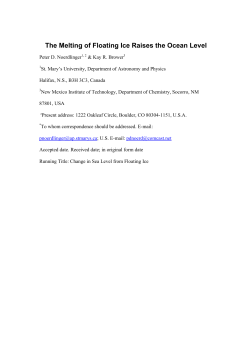 Melting Sea Ice will Raise the Ocean Level