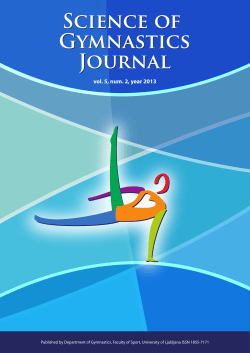 SciENcE OF GyMNASticS JOURNAl SciENcE