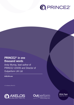 PRINCE2&reg; in one thousand words