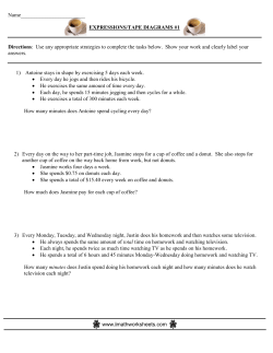 Tape Diagram Worksheet 1 PDF