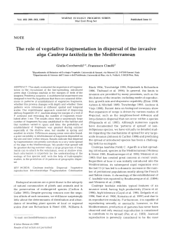 The role of vegetative fragmentation in dispersal of the invasive alga