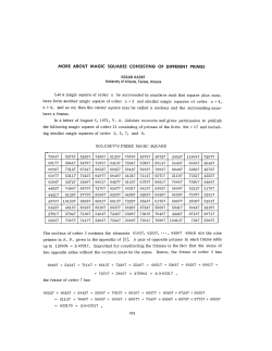 MORE ABOUT MAGIC SQUARES CONSISTING OF DIFFERENT