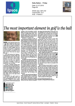 The most important element in golf is the ball
