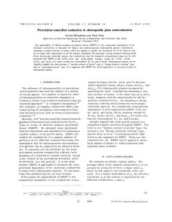 Percolation-controlled conduction in chalcogenide glass