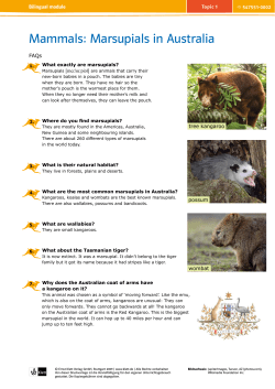 Mammals: Marsupials in Australia - Klett Verlag