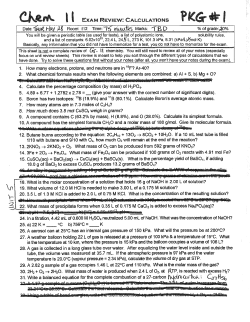 CKftrA. II Exam Review: Calculations PK<3r#l