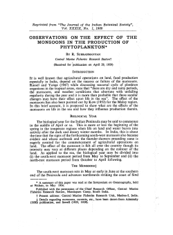 OBSERVATIONS ON THE EFFECT OF THE MONSOONS IN THE