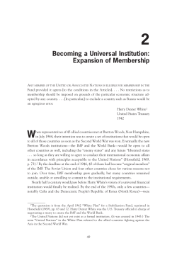 Becoming a Universal Institution: Expansion of Membership