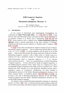 KMO-Langevin Equation Fluctuation-Dissipation