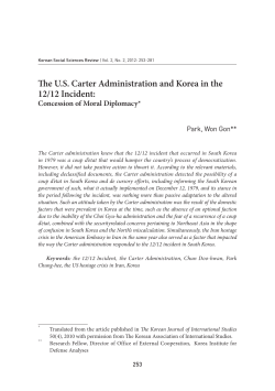 The US Carter Administration and Korea in the 12/12 - S