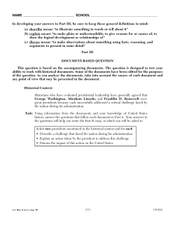 DBQ Presidential Leadership - White Plains Public Schools