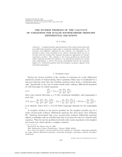 THE INVERSE PROBLEM OF THE CALCULUS OF VARIATIONS