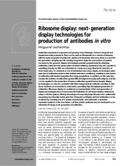 Ribosome display: next-generation display technologies for