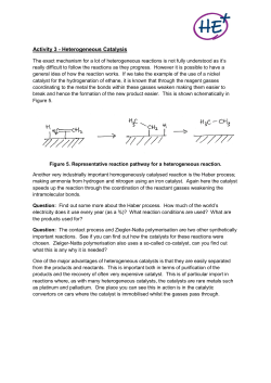 Activity 3 - Heterogeneous Catalysis