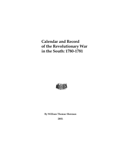 Calendar and Record of the Revolutionary War in the
