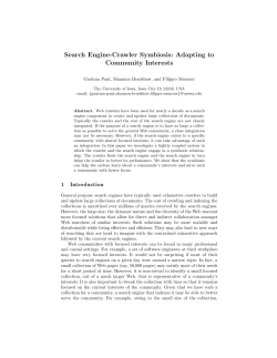 Search Engine-Crawler Symbiosis: Adapting to Community Interests