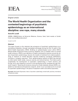 The World Health Organization and the contested