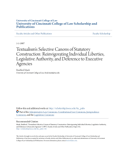 Textualism`s Selective Canons of Statutory Construction