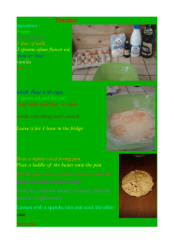 Pancakes 4 eggs 375 g of flour 1 liter of milk 2 spoons ofsun flower