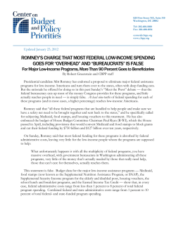 ROMNEY`S CHARGE THAT MOST FEDERAL LOW