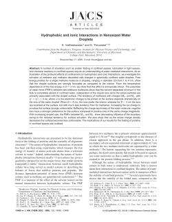 Hydrophobic and Ionic Interactions in Nanosized Water Droplets