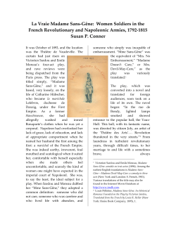 La Vraie Madame Sans-G&ecirc;ne: Women Soldiers in the French