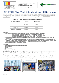2016 TCS New York City Marathon &ndash; 6 November