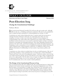 Post-Election Iraq: Facing the Constitutional Challenge