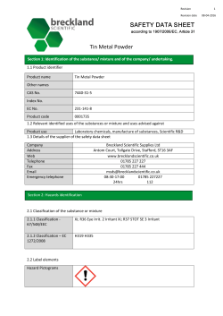 Tin Metal Powder - Breckland Scientific