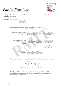 Partial Fractions