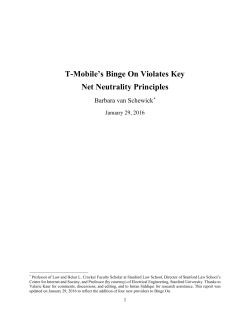 T-Mobile`s Binge On Violates Key Net Neutrality Principles