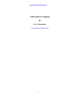 A Short History of England By GK Chesterton