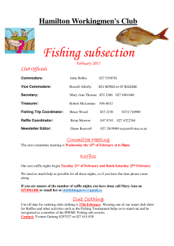 Fishing subsection - Hamilton Workingmen`s Club