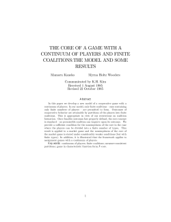 The core of a game with a continuum of players and finite coalitions