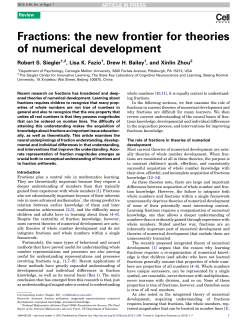 the new frontier for theories of numerical development