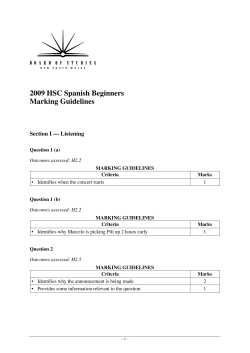 2009 HSC Spanish Beginners