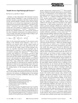 Tunable Inverse Opal Hydrogel pH Sensors
